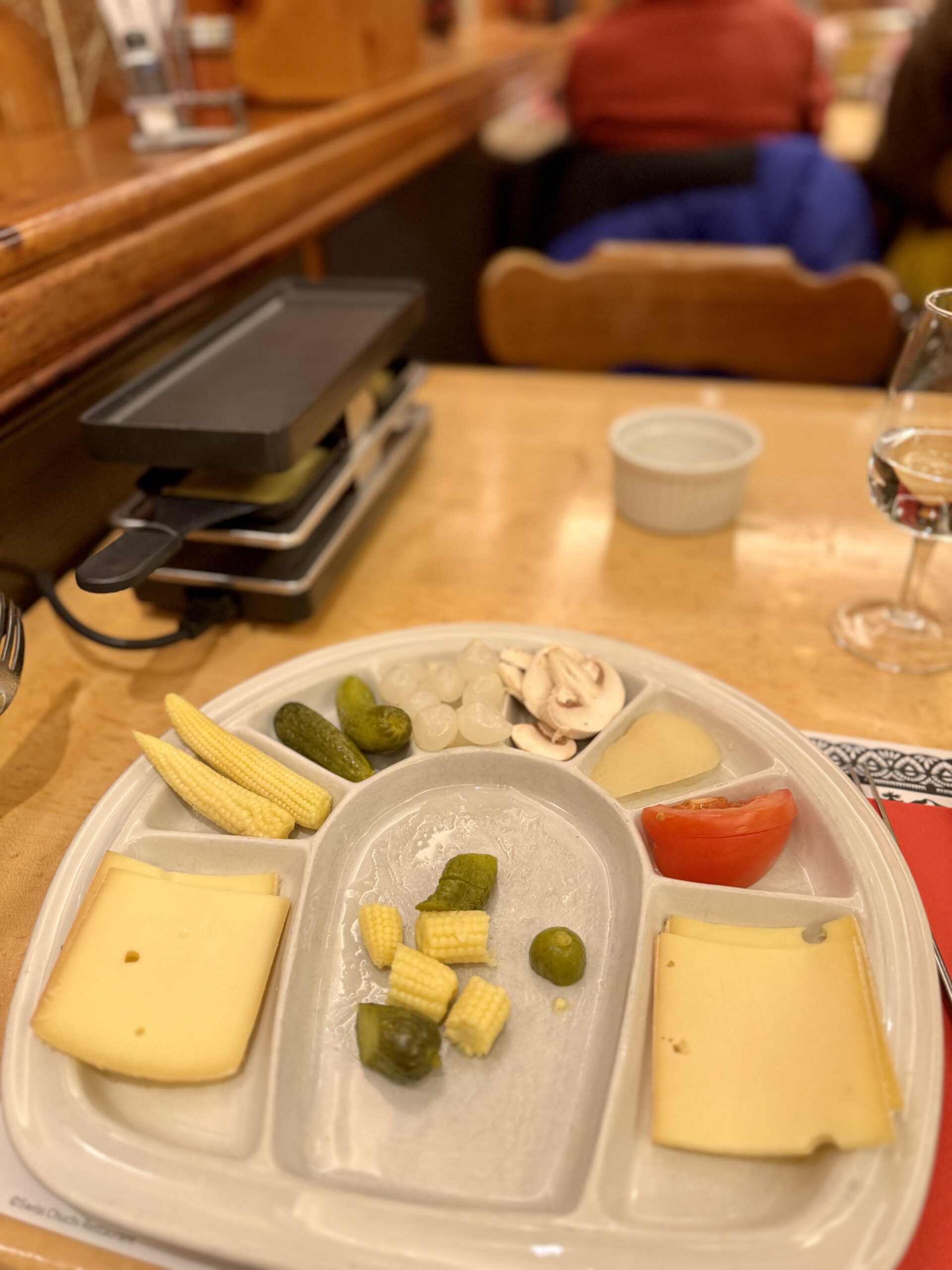 Swiss Chuchi Restaurant table with raclette
